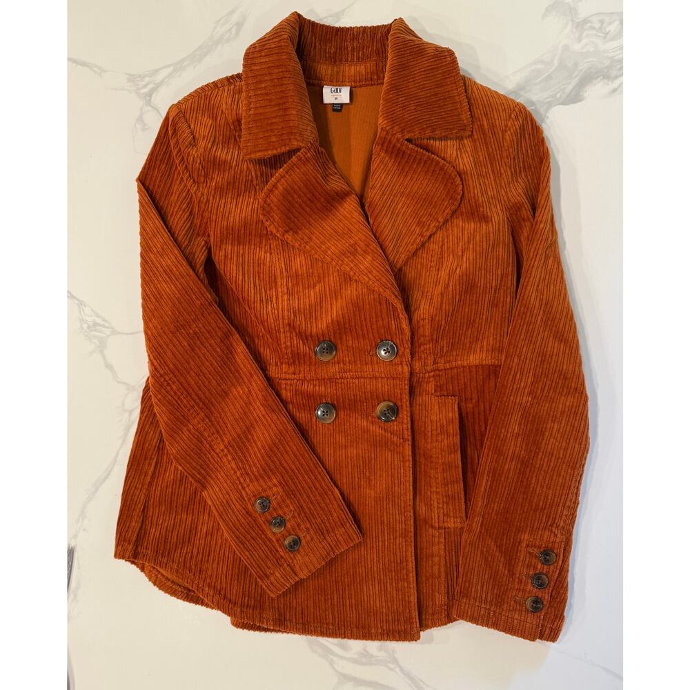 Cabi Rust Corduroy Jacket Style 4123 Wide Corduroy Double Breasted Blazer M - Picture 11 of 14